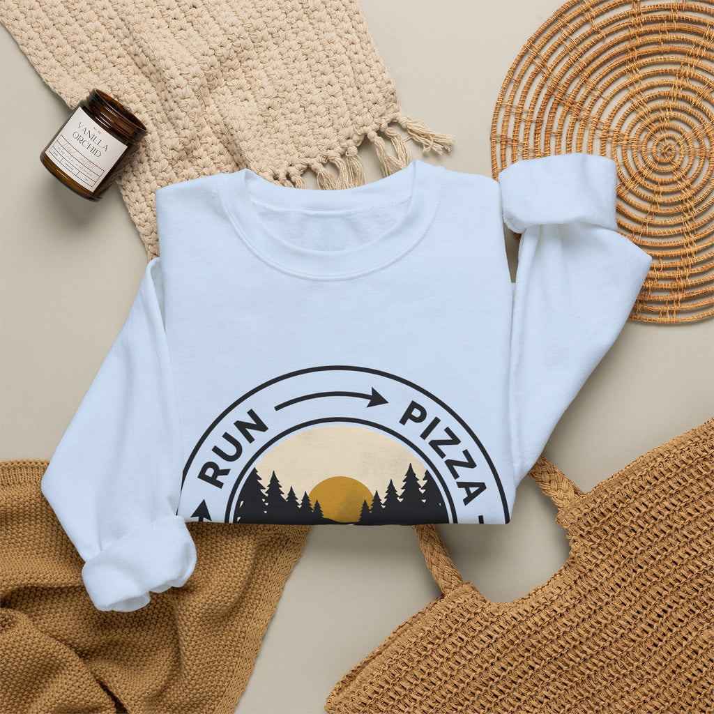 Hiking Trail Sports Jogging Gift Sketch Trail Athlete Enthusiast Drawing Runner Cartoon Sweatshirt