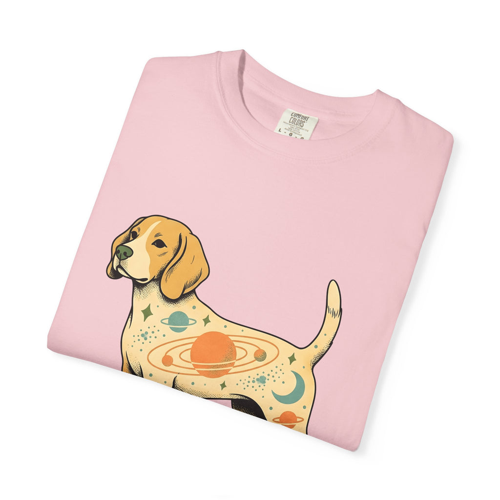 Beagle Puppy T-Shirt Dog Galaxy Gift Women Distressed T-Shirt Puppy T-Shirt Dog Fan Hound T-Shirt Universe Graphic Old School Cosmos T-Shirt
