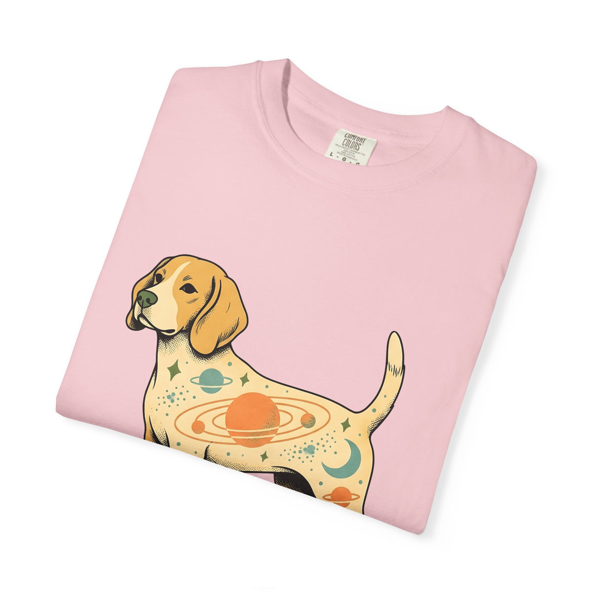 Beagle Puppy T-Shirt Dog Galaxy Gift Women Distressed T-Shirt Puppy T-Shirt Dog Fan Hound T-Shirt Universe Graphic Old School Cosmos T-Shirt