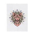 Sphynx Pet Blanket Cat Meditation Gift Women Tribal Blanket Hairless Cat Blanket Cat Fan Tribalism Blanket Mindfulness Graphic Etched Circle Design