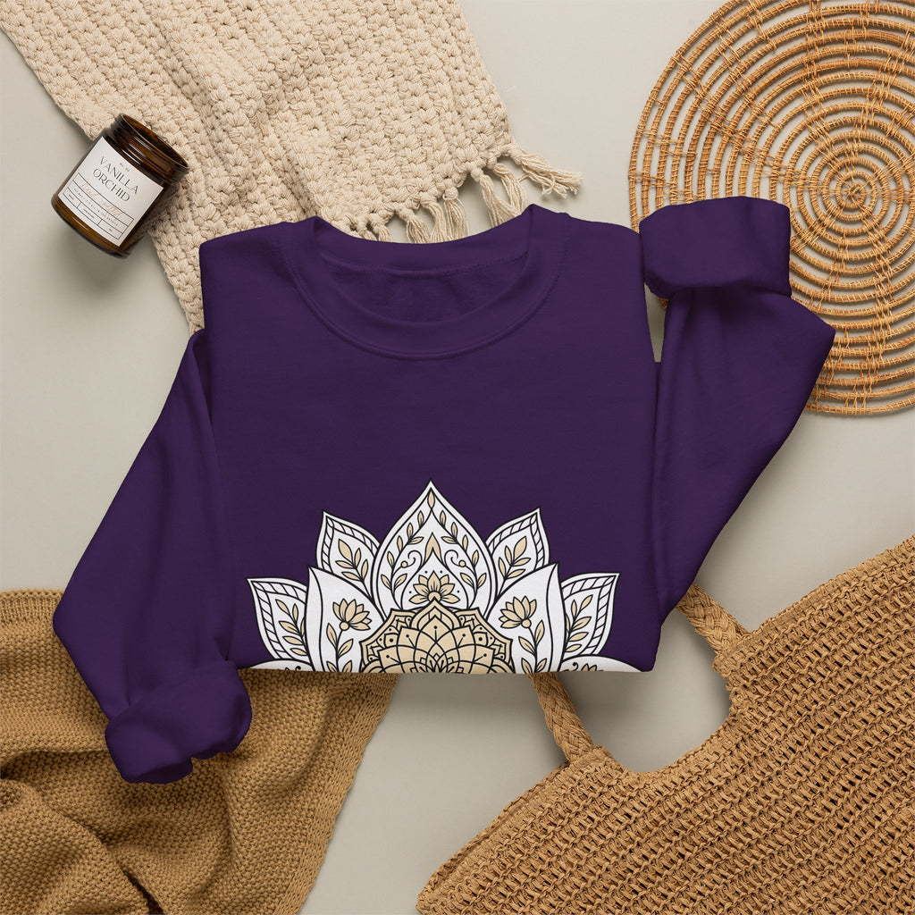 Mandala Bloom Sweatshirt Boho Chic Mindfulness Gift Women Folk Sweatshirt Flower Sweatshirt Bohemian Enthusiast Tribal Sweatshirt Meditation Graphic Clean