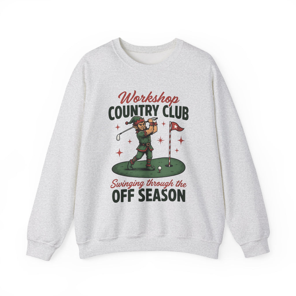 Festive Elf Golf Sweatshirt Christmas Workout Gift Women Sketch Sweatshirt Elf Golfing Sweatshirt Christmas Fan Fitness Graphic Classic Golf Post Sweatshirt