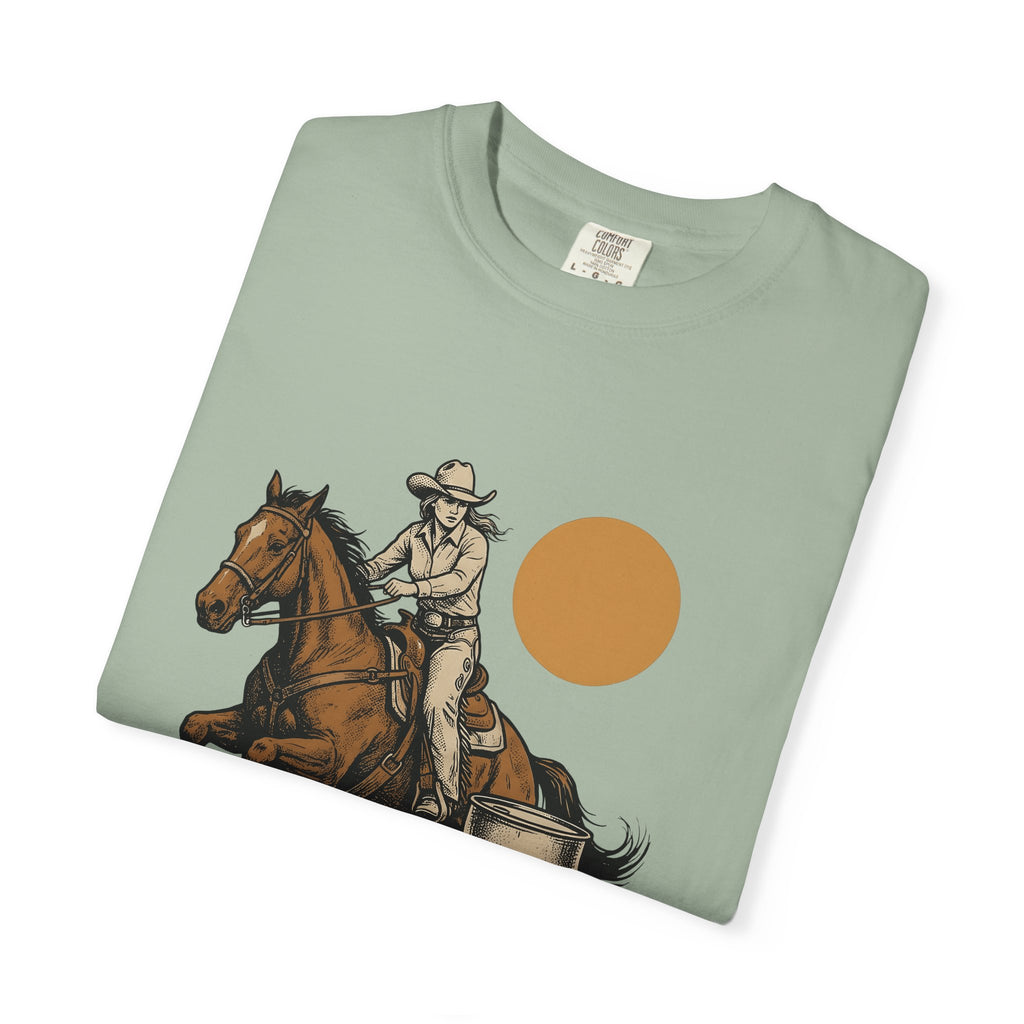 Barrel Racing T-Shirt Cowgirl Livestock Gift Women Cowboy T-Shirt Barrel Racing T-Shirt Rodeo Fan Western T-Shirt Cattle Graphic Retro Horse T-Shirt