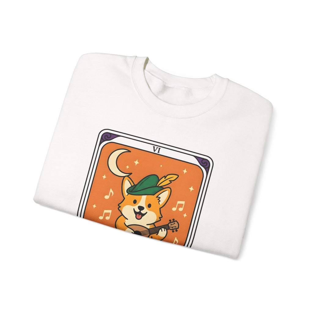 Corgi Performer Sweatshirt Boho Chic Animal Gift Women Anime Sweatshirt Pembroke Welsh Corgi Sweatshirt Bohemian Fan Manga Sweatshirt Animal Graphic Hand Drawn