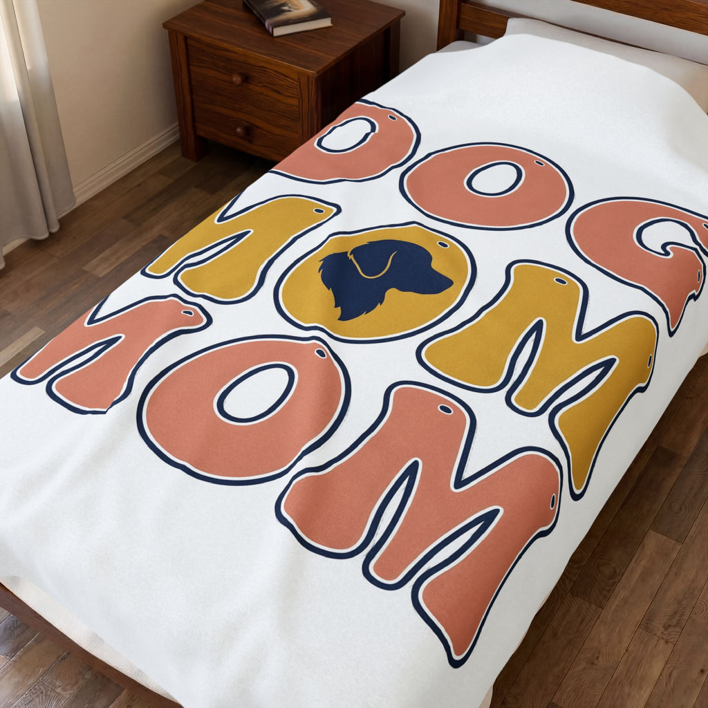 Dog Outline Blanket Dog Mom Animal Gift Women Vintage Blanket Puppy Blanket Dog Mom Fan Retro Blanket Creature Graphic Minimalist Large Text Blanket