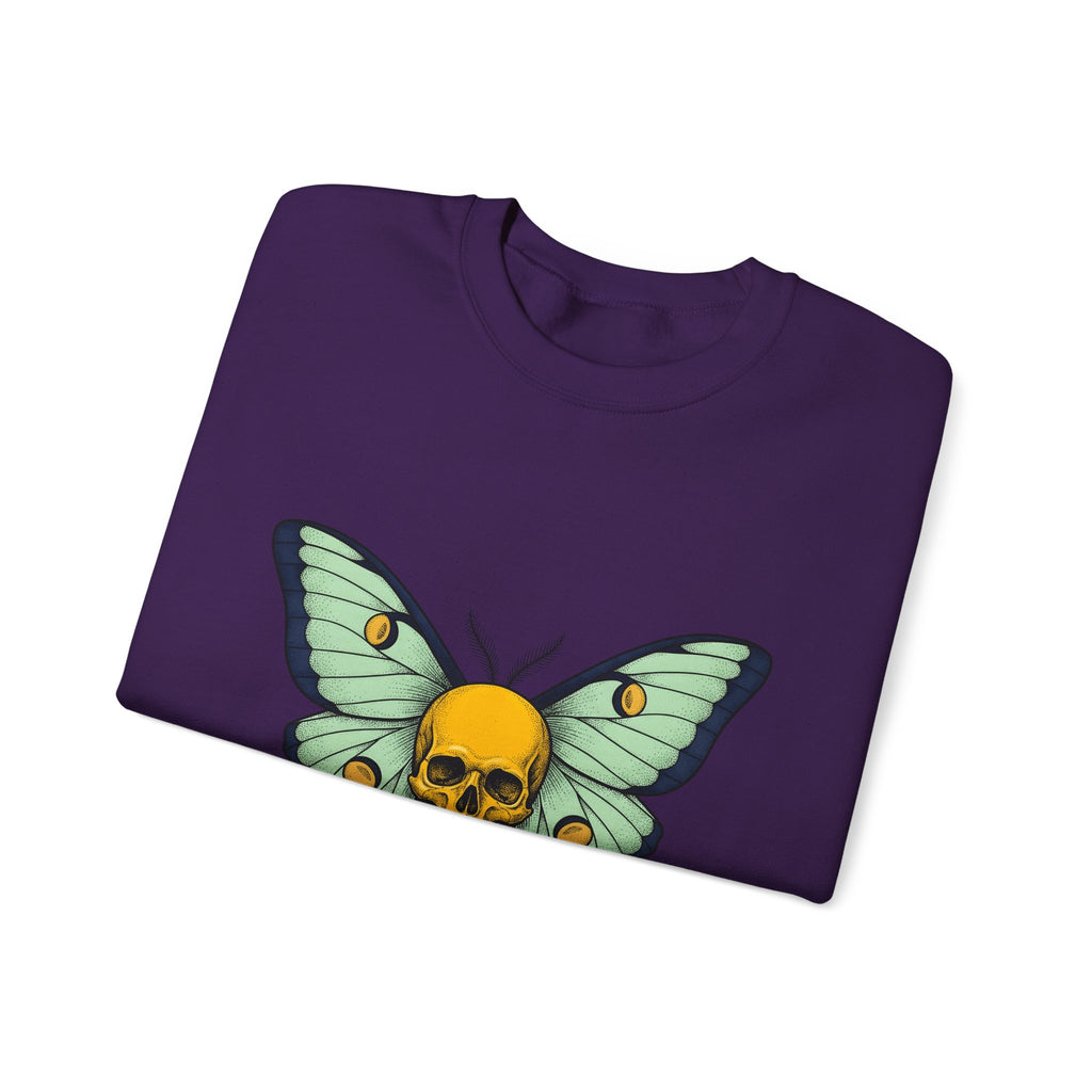 Skull Butterfly Sweatshirt Boho Chic Emo Gift Women Blackwork Sweatshirt Sugar Skull Sweatshirt Bohemian Fan Tattoo Sweatshirt Gothic Graphic Classic Moth