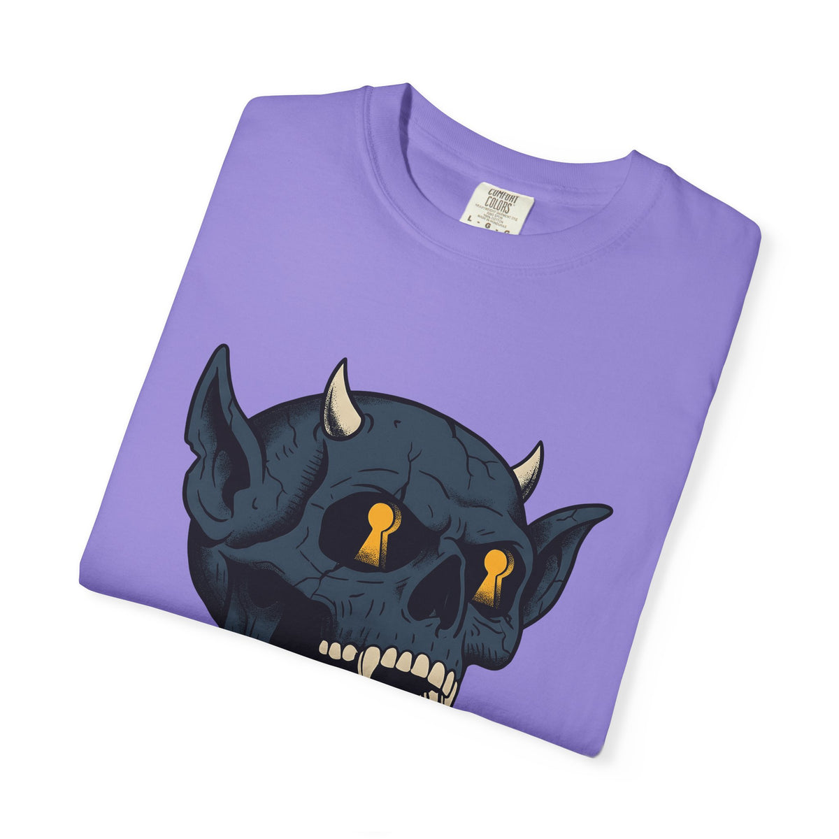 Devil Skull T-Shirt Halloween Horror Gift Women Tattoo T-Shirt Skull T-Shirt Horror Fan Scary Graphic T-Shirt Retro Teeth T-Shirt