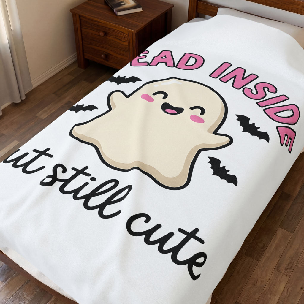 Spirit Illustration Blanket Funny Spooky Gift Women Cute Blanket Art Blanket Humor Fan Cartoon Blanket Horror Graphic Comic Flying Mammals Blanket