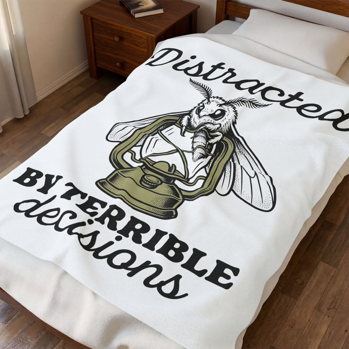 Night Moth Blanket Funny Insect Gift Women Rustic Blanket Moth Blanket Humor Fan Vintage Blanket Bug Graphic Outline Candle Blanket