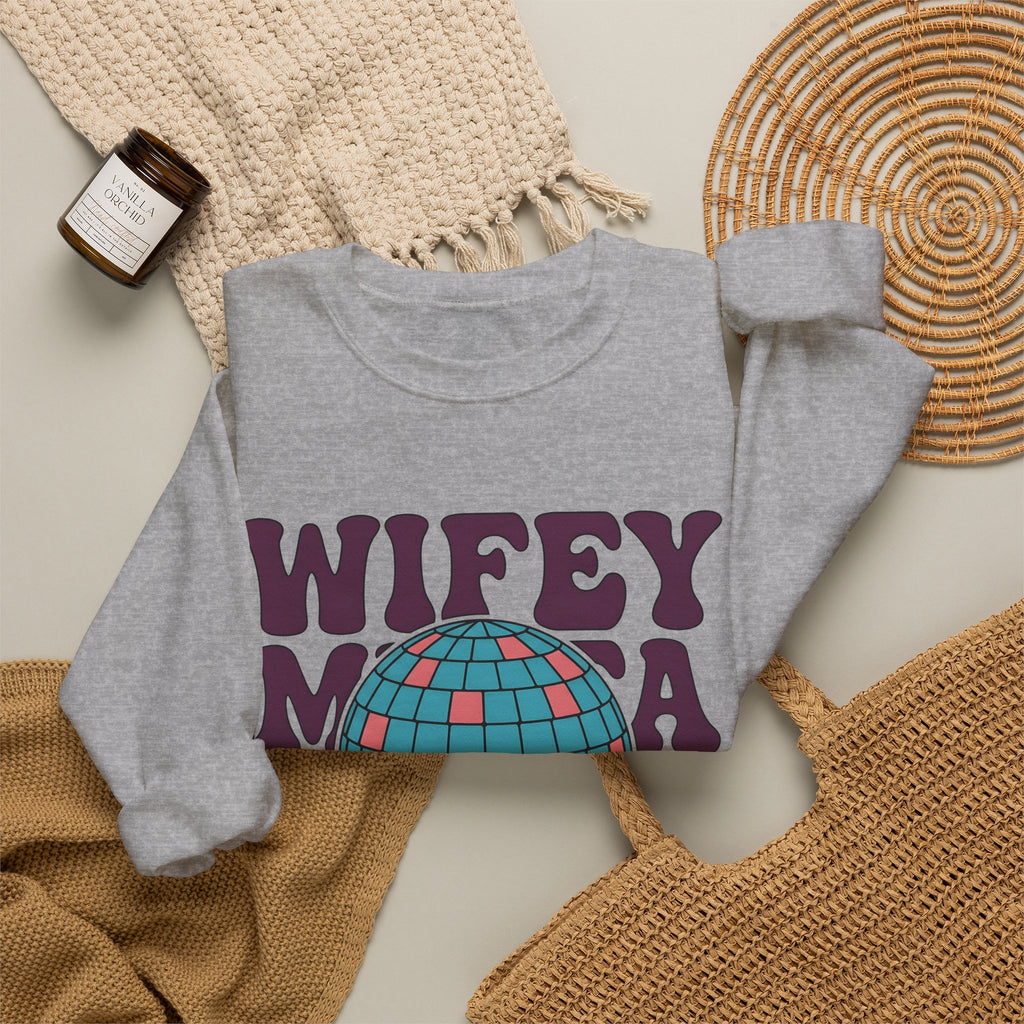 Disco Ball Sweatshirt Moms Party Gift Women Retro Sweatshirt Mirror Ball Sweatshirt Motherhood Fan Retro Style Sweatshirt Celebration Graphic Vintage Bold