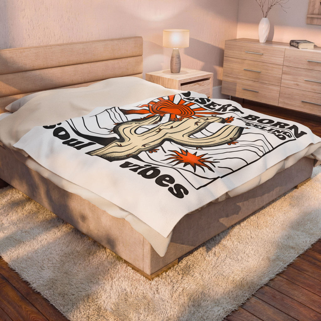 Desert Plant Art Blanket Boho Arizona Gift Women Hand Drawn Blanket Cactus Blanket Bohemian Enthusiast Illustrated Blanket Southwestern Graphic