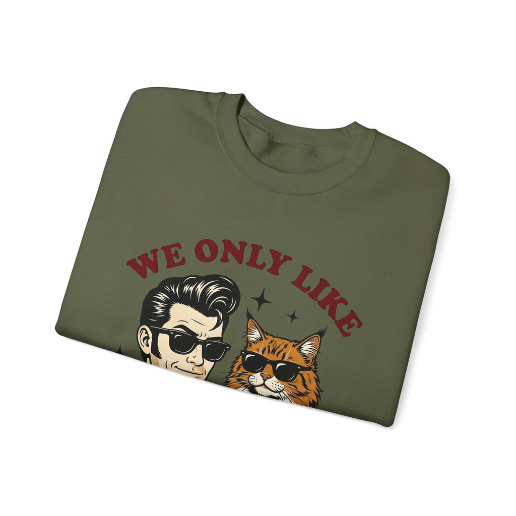 Cat Man Sunglasses Sweatshirt Cat Humor Gift Women Retro Sweatshirt Cool Cat T