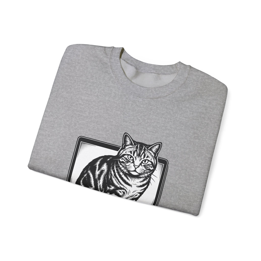 Orange Cat Sweatshirt Cat Gadgets Gift Women Classic Sweatshirt Kitty Sweatshirt Cat Fan Retro Sweatshirt Tech Graphic Doodle Notebook Sweatshirt