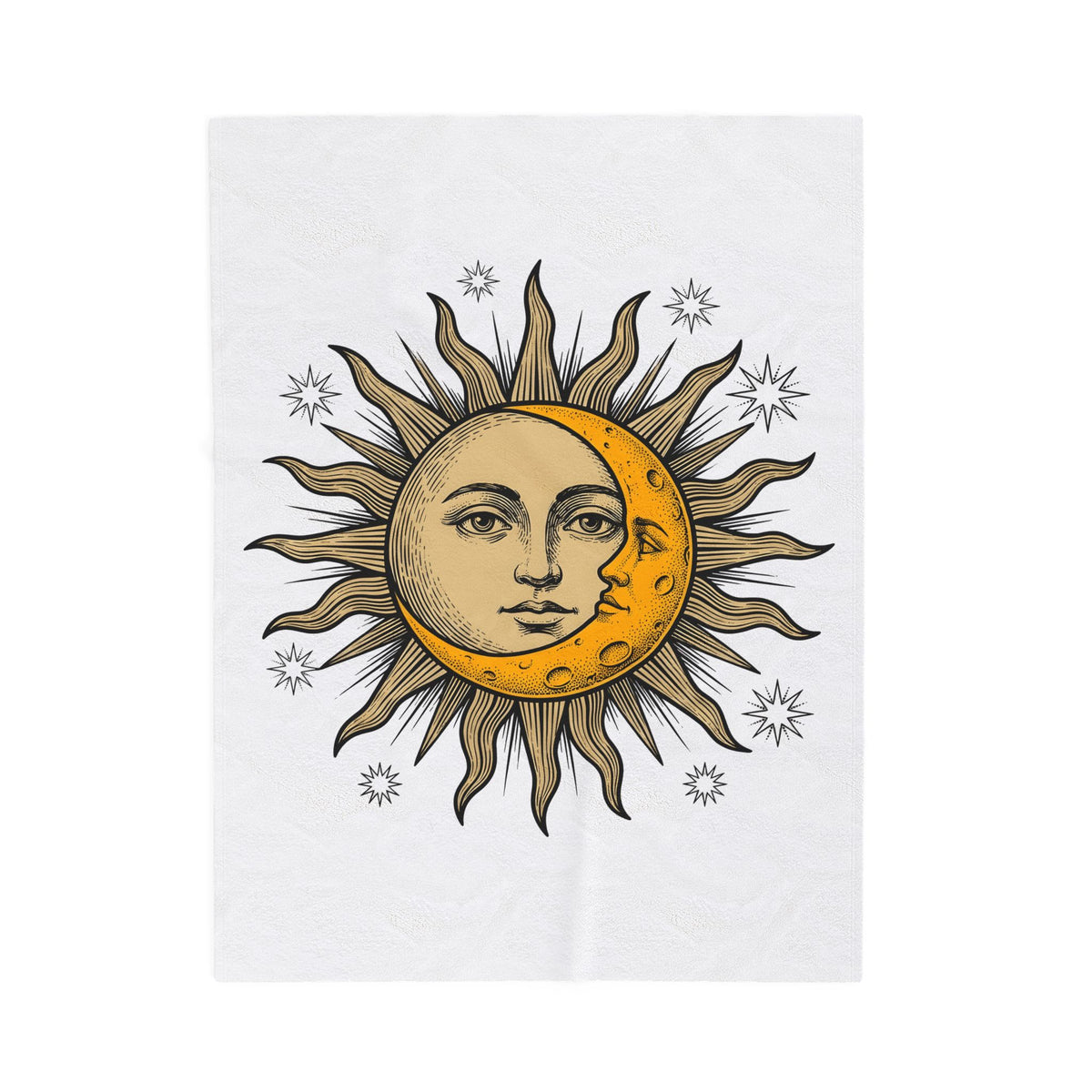 Sun Moon Faces Blanket Celestial Zodiac Gift Women Hippie Blanket Moonface Blanket Galaxy Fan Cosmic Blanket Astrology Graphic Retro Stars Blanket