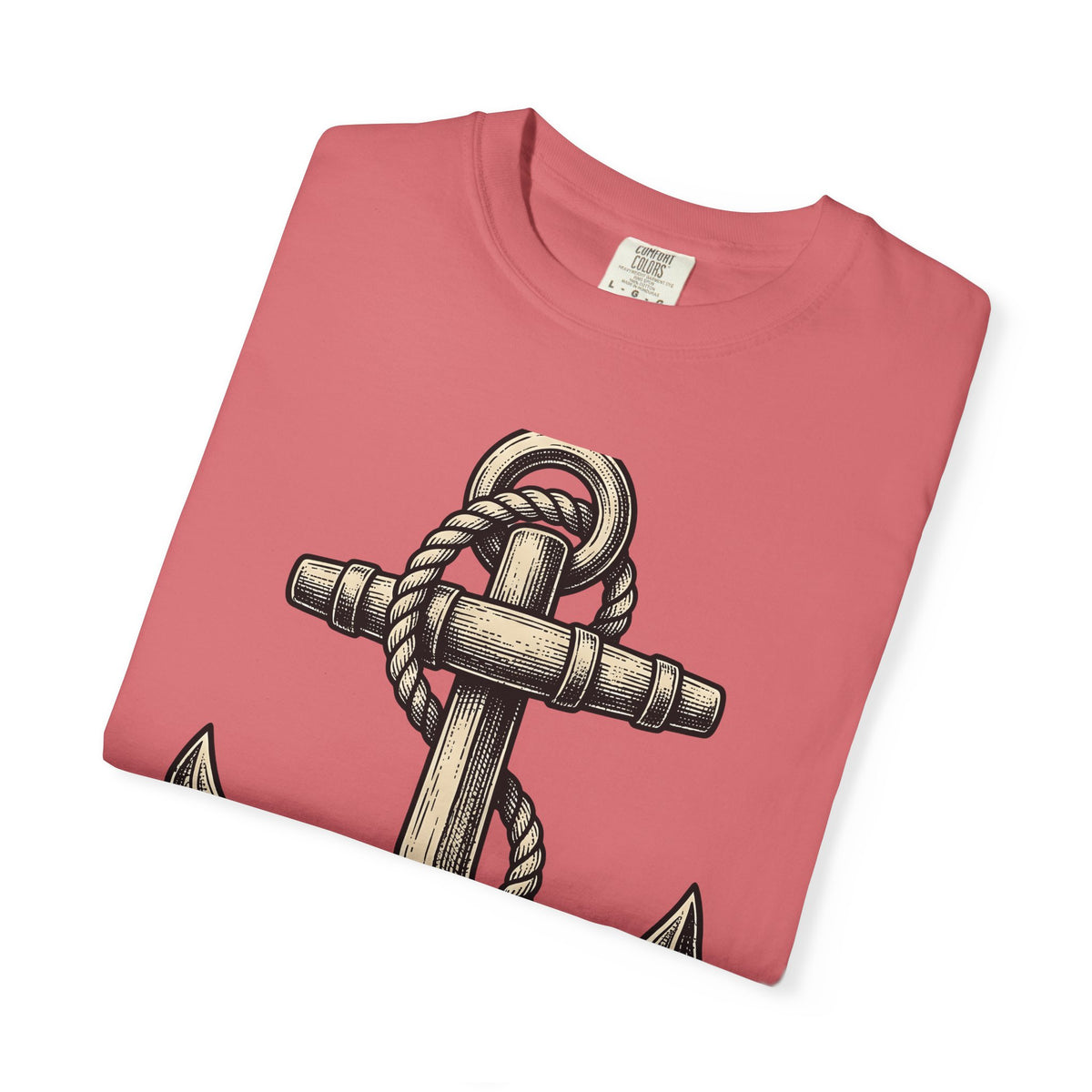 Anchor Line Nautical Beach Gift Old School Rope Sailor Fan Mooring Outline Seaside T-Shirt