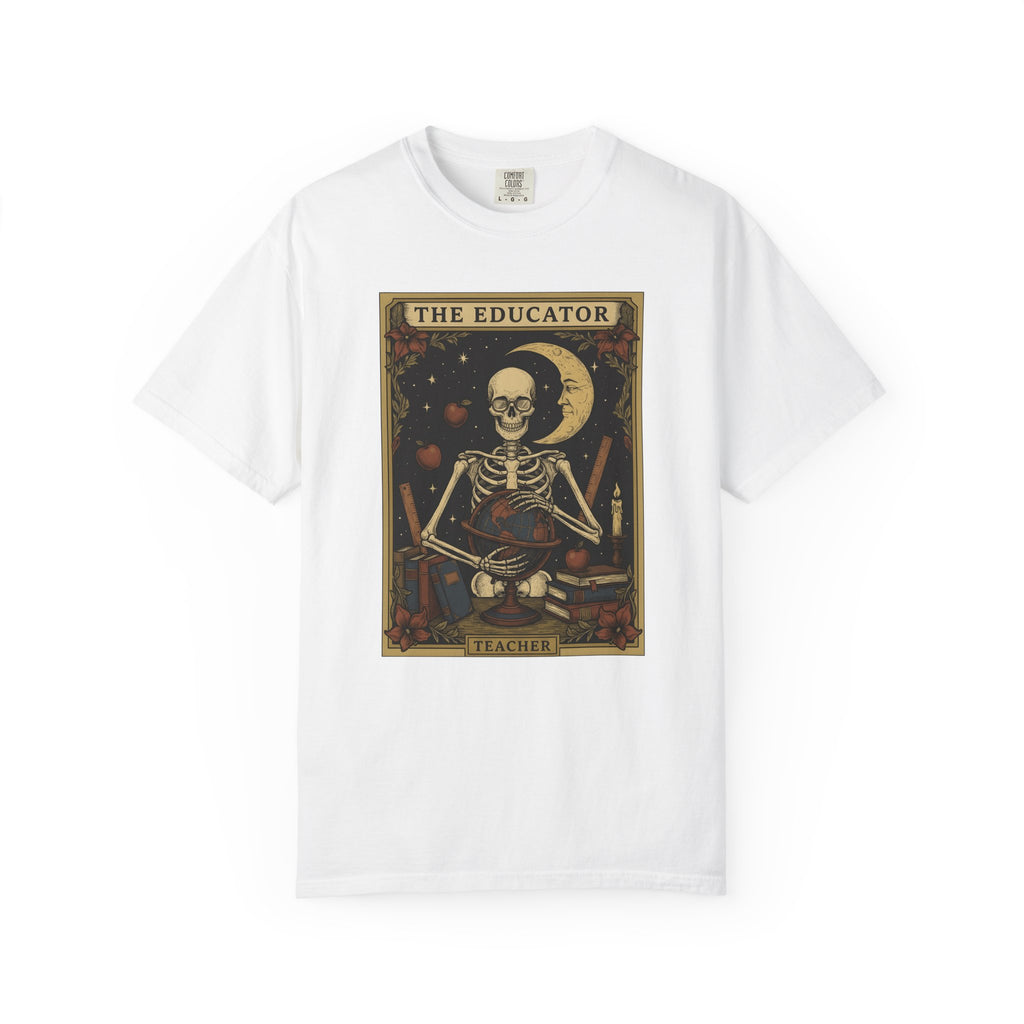 Skull Instructor T-Shirt Teacher Dark Gift Women Retro T-Shirt Skeleton T-Shirt Educator Enthusiast Vintage T-Shirt Gothic