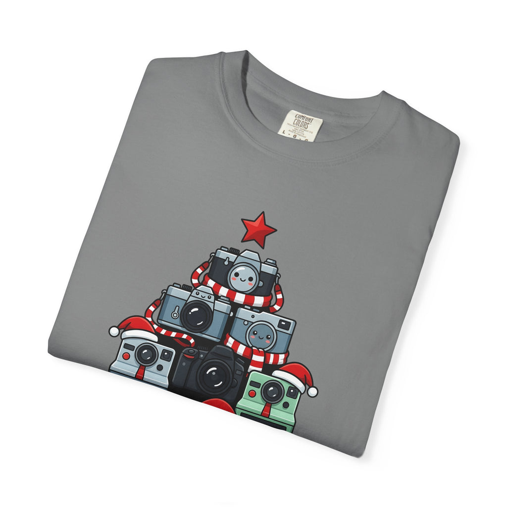 Camera Tree Christmas Photography Gift Kawaii Tree Camera Xmas Enthusiast Cute Photographic T-Shirt