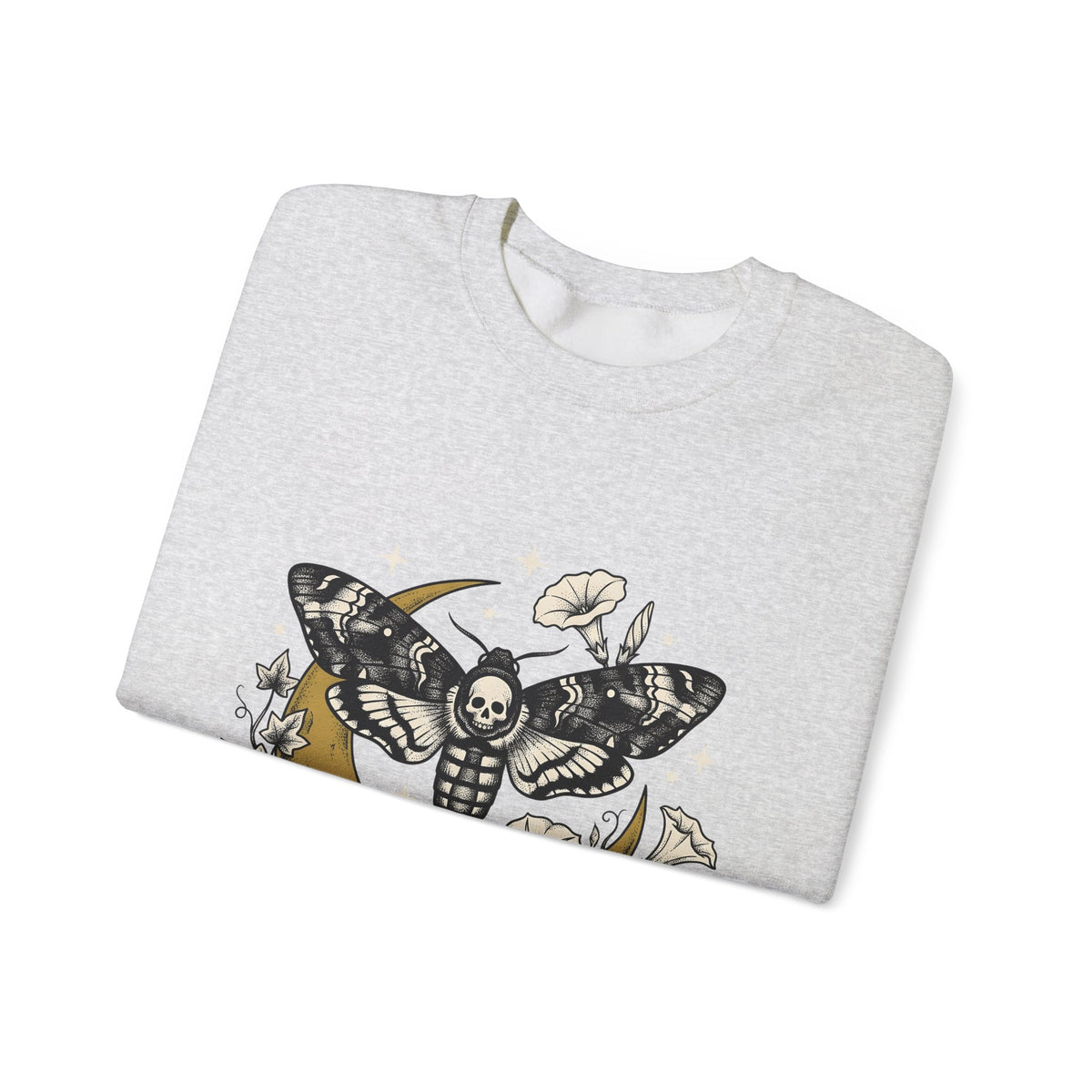 Skull Moth Sweatshirt Halloween Dark Gift Women Tribal Sweatshirt Deathshead Moth Sweatshirt Horror Fan Primitive Sweatshirt Gothic Graphic Retro Half Moon