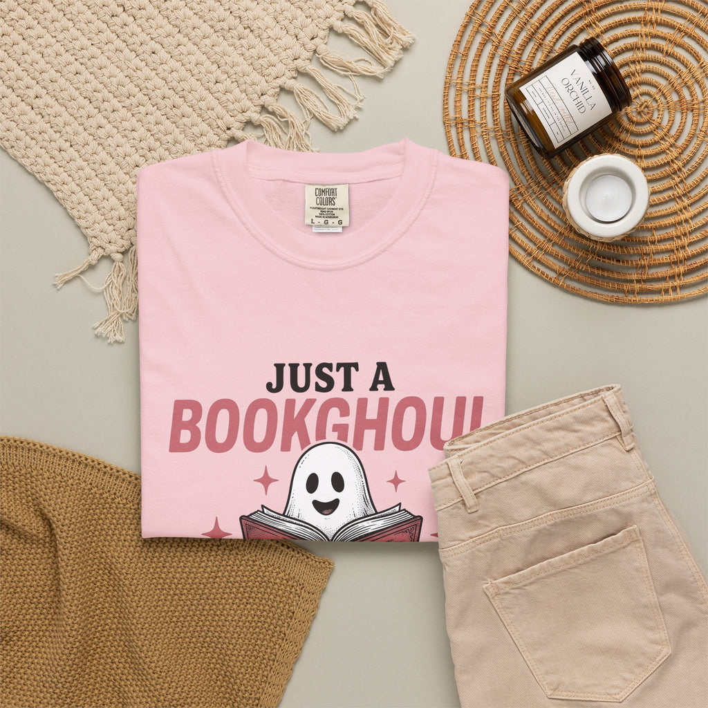 Phantom Reading Book T-Shirt Halloween Reader Gift Women Illustration T-Shirt Bookworm T-Shirt Spooky Fan Ghostly T-Shirt Book Graphic Sketch
