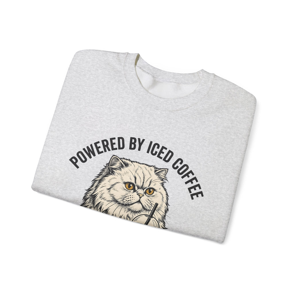 Persian Cat Coffee Sweatshirt Coffee Animals Gift Women Hand Drawn Sweatshirt Persian Cat Sweatshirt Coffee Fan Illustrated Sweatshirt Pet Graphic Vintage Iced