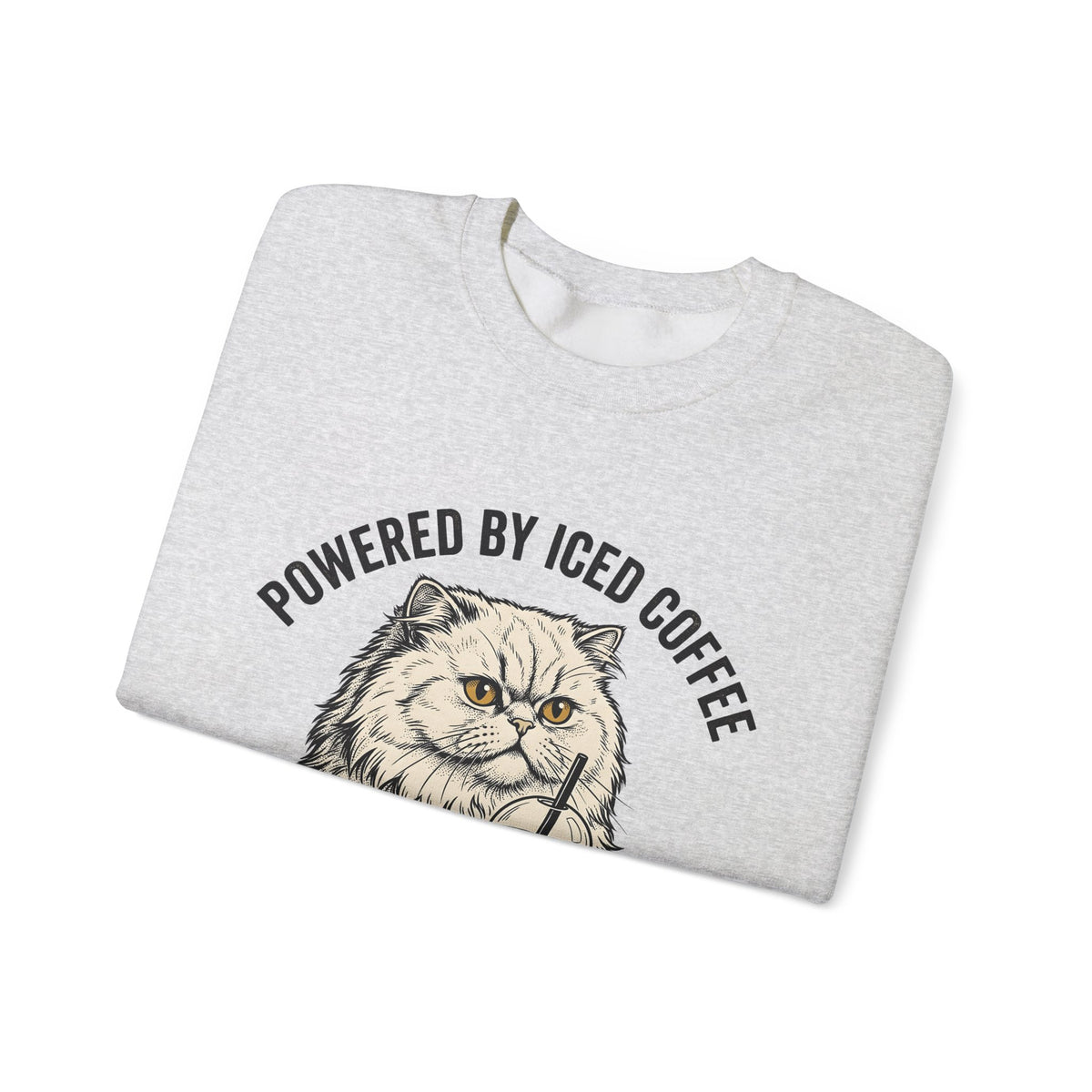 Persian Cat Coffee Sweatshirt Coffee Animals Gift Women Hand Drawn Sweatshirt Persian Cat Sweatshirt Coffee Fan Illustrated Sweatshirt Pet Graphic Vintage Iced