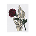 Skeleton Hand Blanket Halloween Gothic Gift Women Tattoo Blanket Bony Finger Blanket Horror Fan Ink Blanket Dark Graphic Vintage Rose Blanket