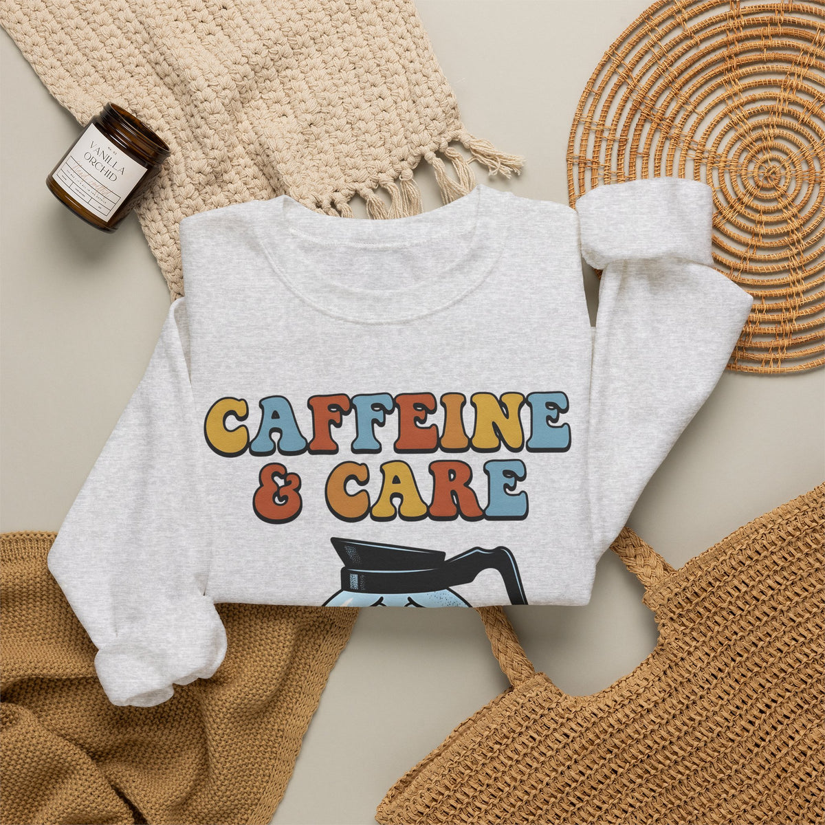 Coffee Pot Character Sweatshirt Nurses Coffee Gift Women Cartoon Sweatshirt Coffee Maker Sweatshirt Nurse Fan Cartoony Sweatshirt Caffeine Graphic Retro