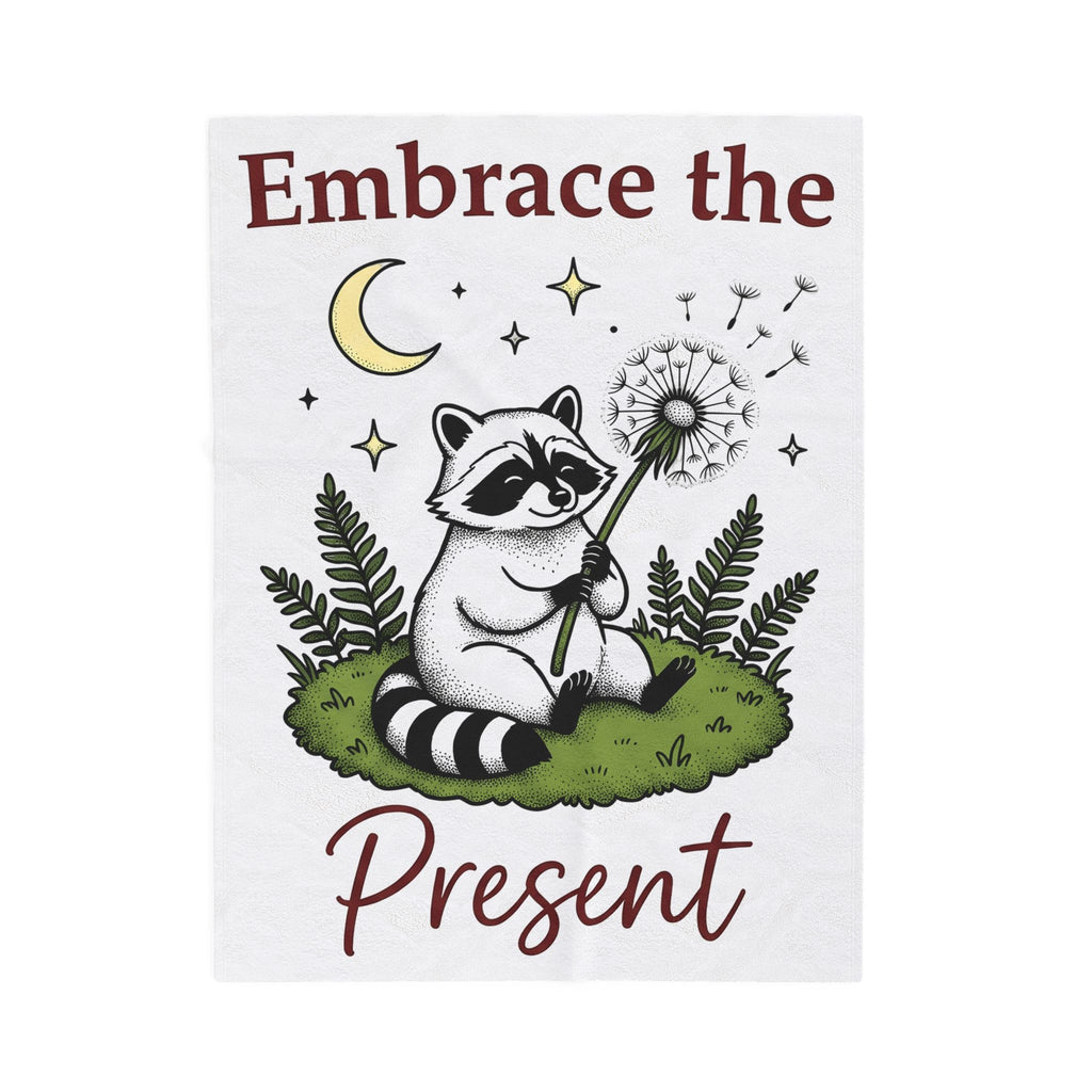 Raccoon Seed Blanket Cute Wildlife Gift Women Fanciful Blanket Trash Panda Blanket Adorable Fan Whimsical Blanket Animal Graphic Doodle Lunar