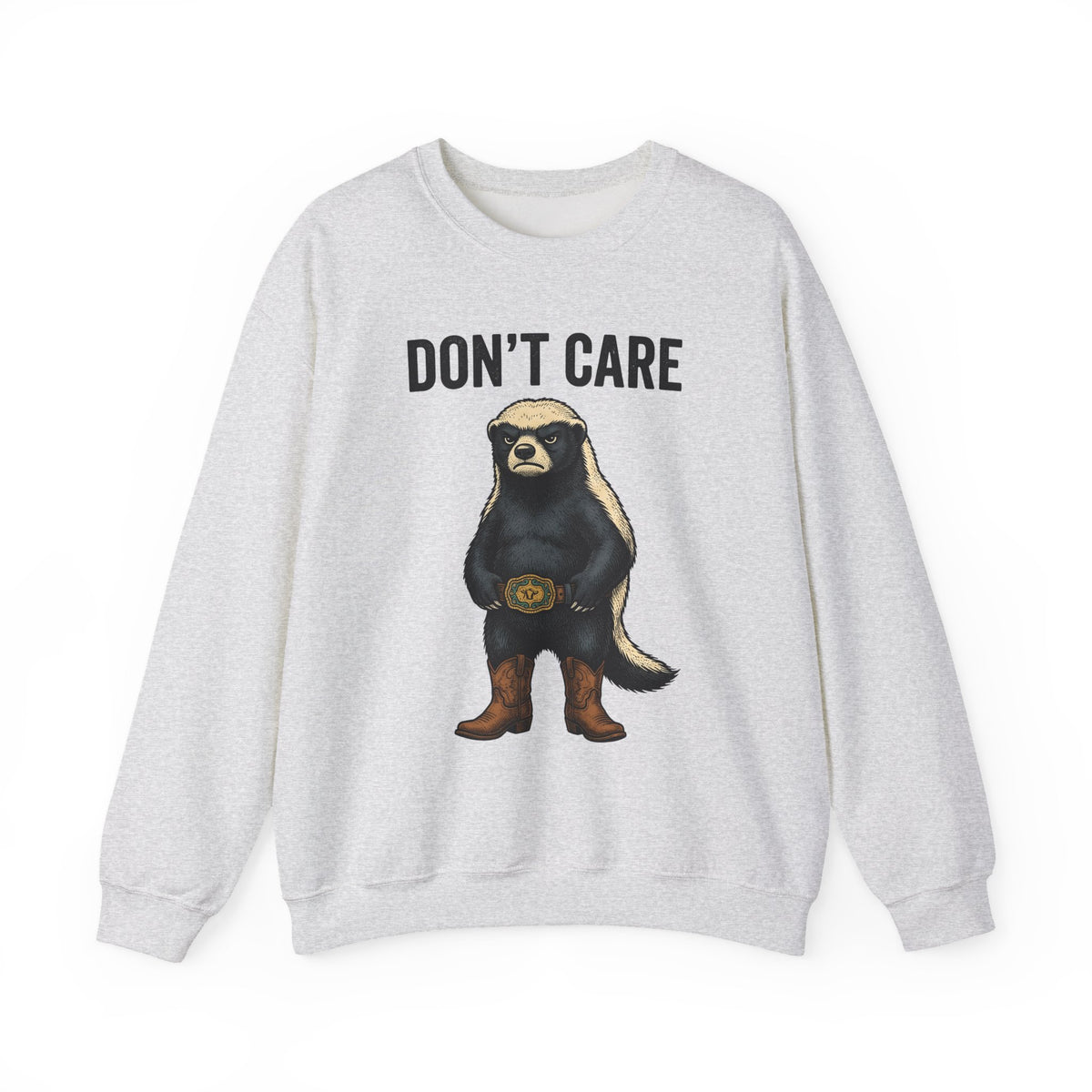 Honey Badger Boots Sweatshirt Cowgirl Wildlife Gift Women Retro Sweatshirt Combat Boots T