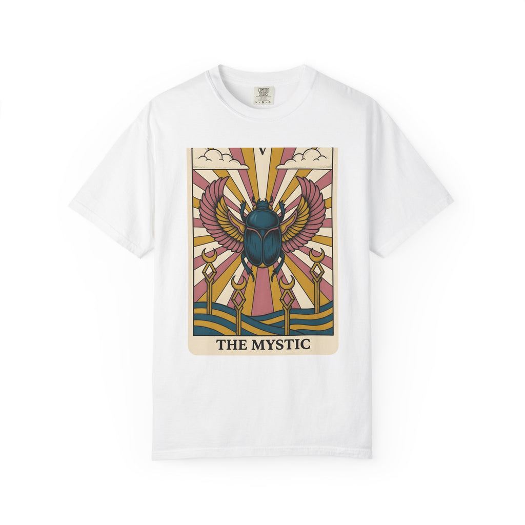 Beetle T-Shirt Boho Chic Esoteric Gift Women Divination Card T-Shirt Bug T-Shirt Bohemian Fan Tarot T-Shirt Mystical Graphic Hand Drawn Crescent