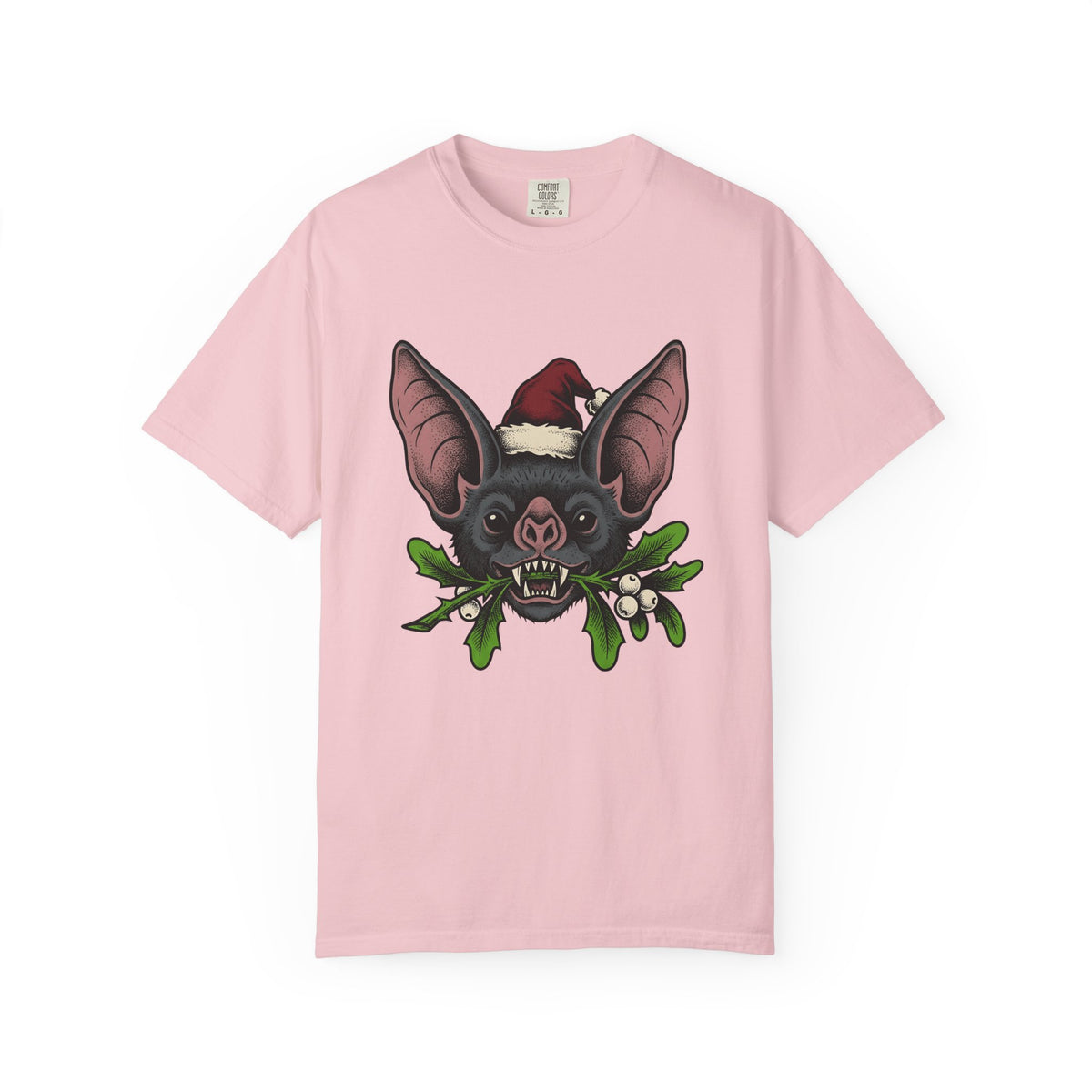 Bat Christmas Hat T-Shirt Christmas Alternative Gift Women Traditional T-Shirt Santa Hat T-Shirt Xmas Fan Vintage T-Shirt Gothic Graphic Retro