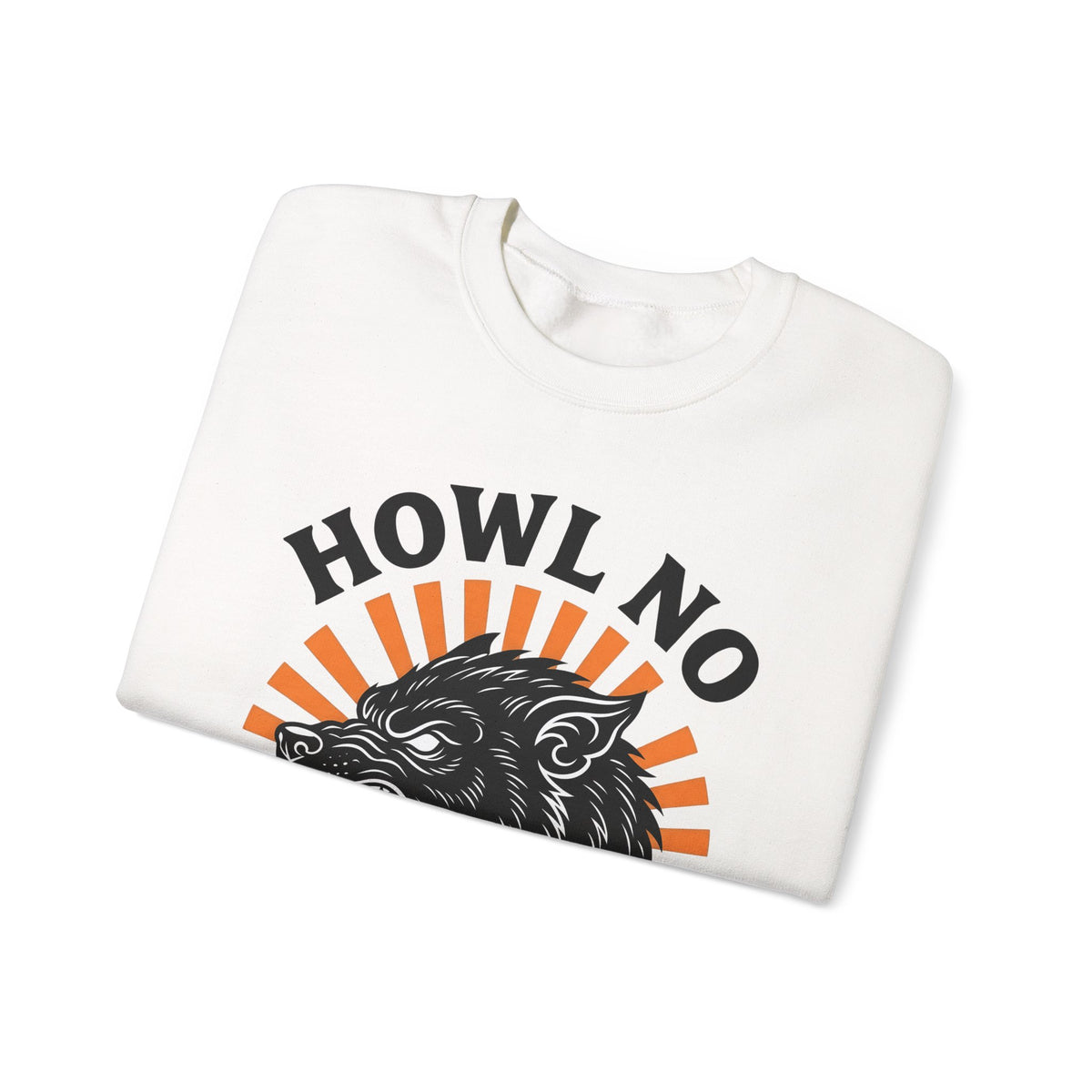 Wolf Face Halloween Scary Gift Werewolf Horror Fan Creepy Retro Sunburst Sweatshirt