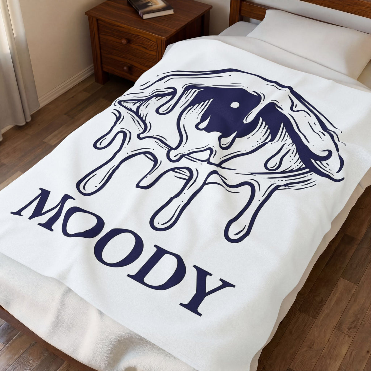 Melting Eye Blanket Aesthetic Gothic Gift Women Line Art Blanket Weeping Eye Blanket Style Fan Graphic Blanket Dark Illustration Minimal Drips