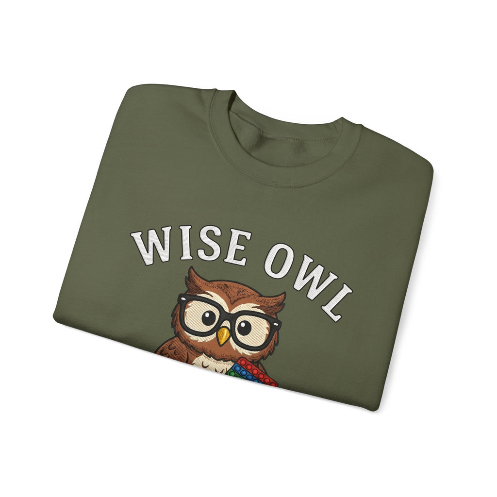 Owl Glasses Sweatshirt Teachers Education Gift Women Cartoon Sweatshirt Spectacles Sweatshirt Educator Enthusiast Comic Sweatshirt Learning Graphic Vintage