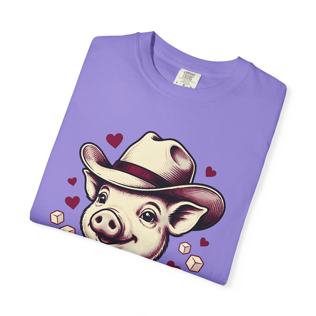 Pig Rancher Hat T-Shirt Funny Fauna Gift Women Classic T-Shirt Farmer Hat T-Shirt Humor Fan Retro T-Shirt Wildlife Graphic Line Art Heart Icons