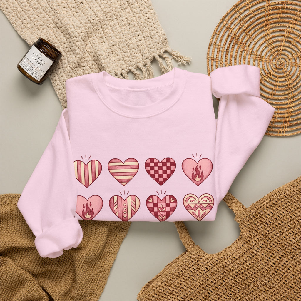 Love Heart Sweatshirt Boho Chic Romance Gift Women Tribal Sweatshirt Heart Sweatshirt Bohemian Enthusiast Tribal Sweatshirt Valentine Graphic Old School Bloom