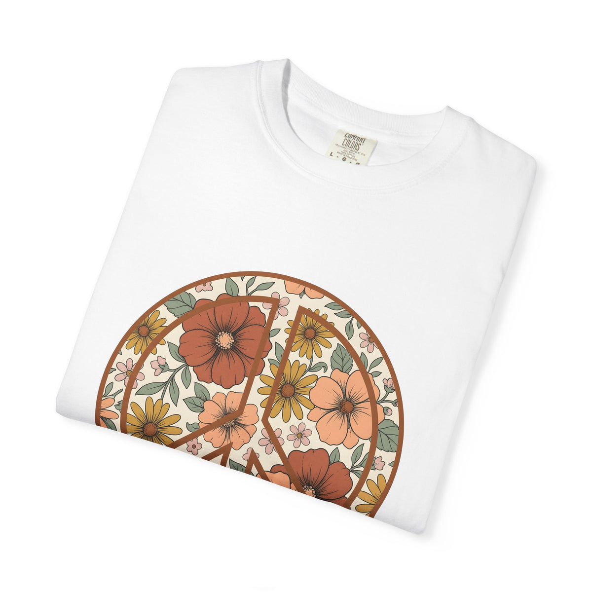 Peace Hand Flower T-Shirt Boho Chic Psychedelic Gift Women Folk T-Shirt Peace Sign T-Shirt Hippie Fan Bohemian T-Shirt Trippy Graphic Classic