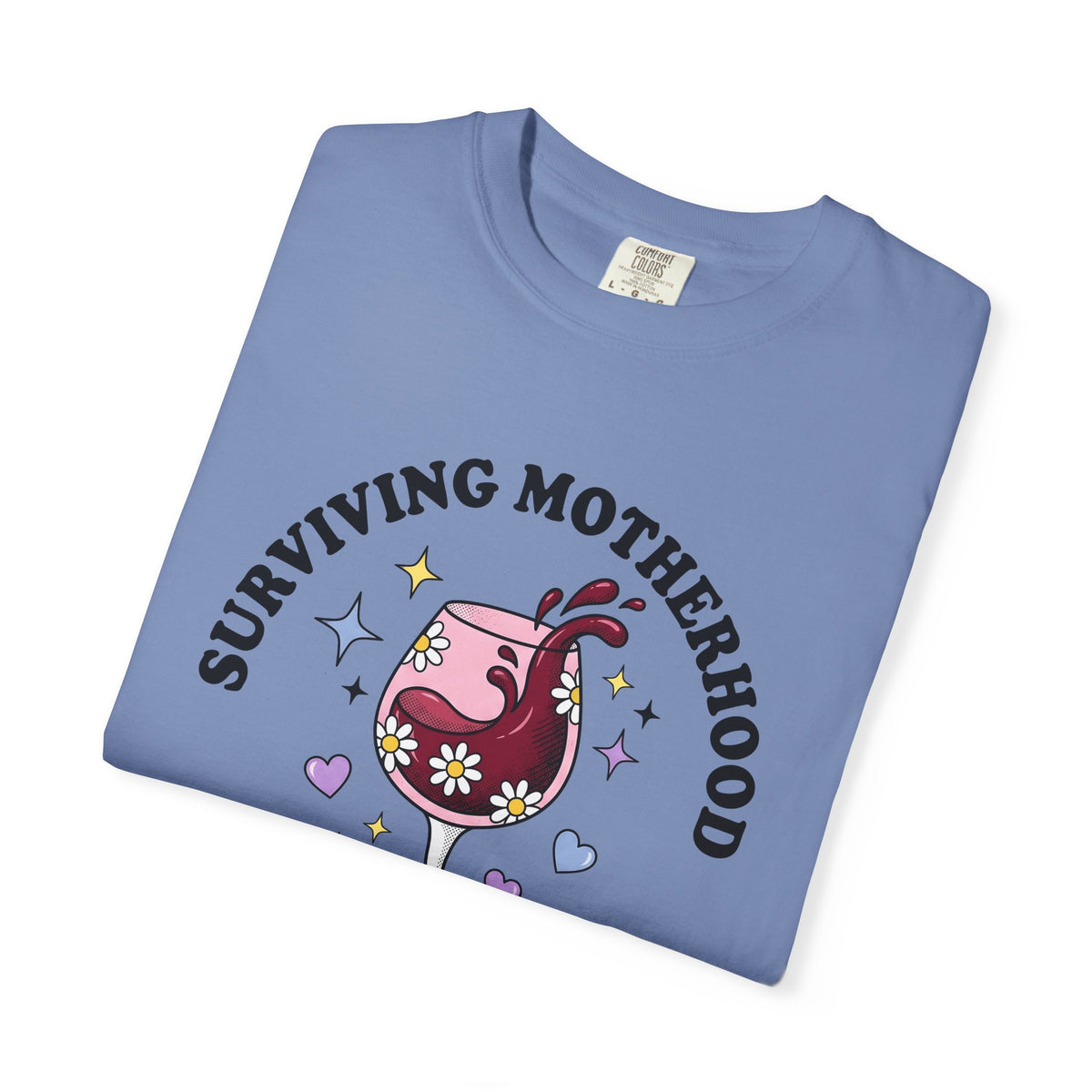 Wine Chalice T-Shirt Mom Drink Gift Women Toon T-Shirt Goblet T-Shirt Mother Fan Wineglass T-Shirt Drinking Graphic Nostalgic Flower Bouquet T-Shirt