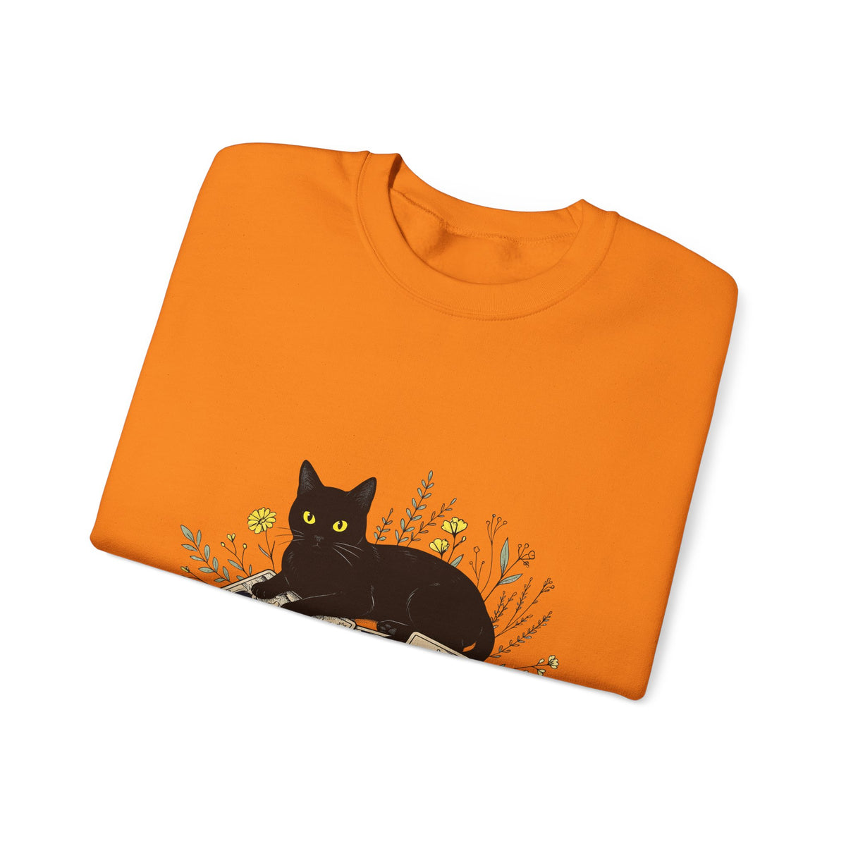 Black Cat Sweatshirt Cat Witchcraft Gift Women Botanical Sweatshirt Cat Sweatshirt Feline Fan Botanical Sweatshirt Occult Graphic Vintage Tarot Cards Sweatshirt