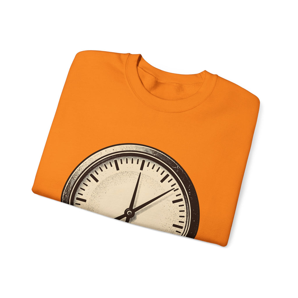 Analog Clock Sweatshirt Sports Encouragement Gift Women Aged Sweatshirt Timepiece Sweatshirt Athlete Fan Vintage Sweatshirt Motivational Graphic Clean Clock
