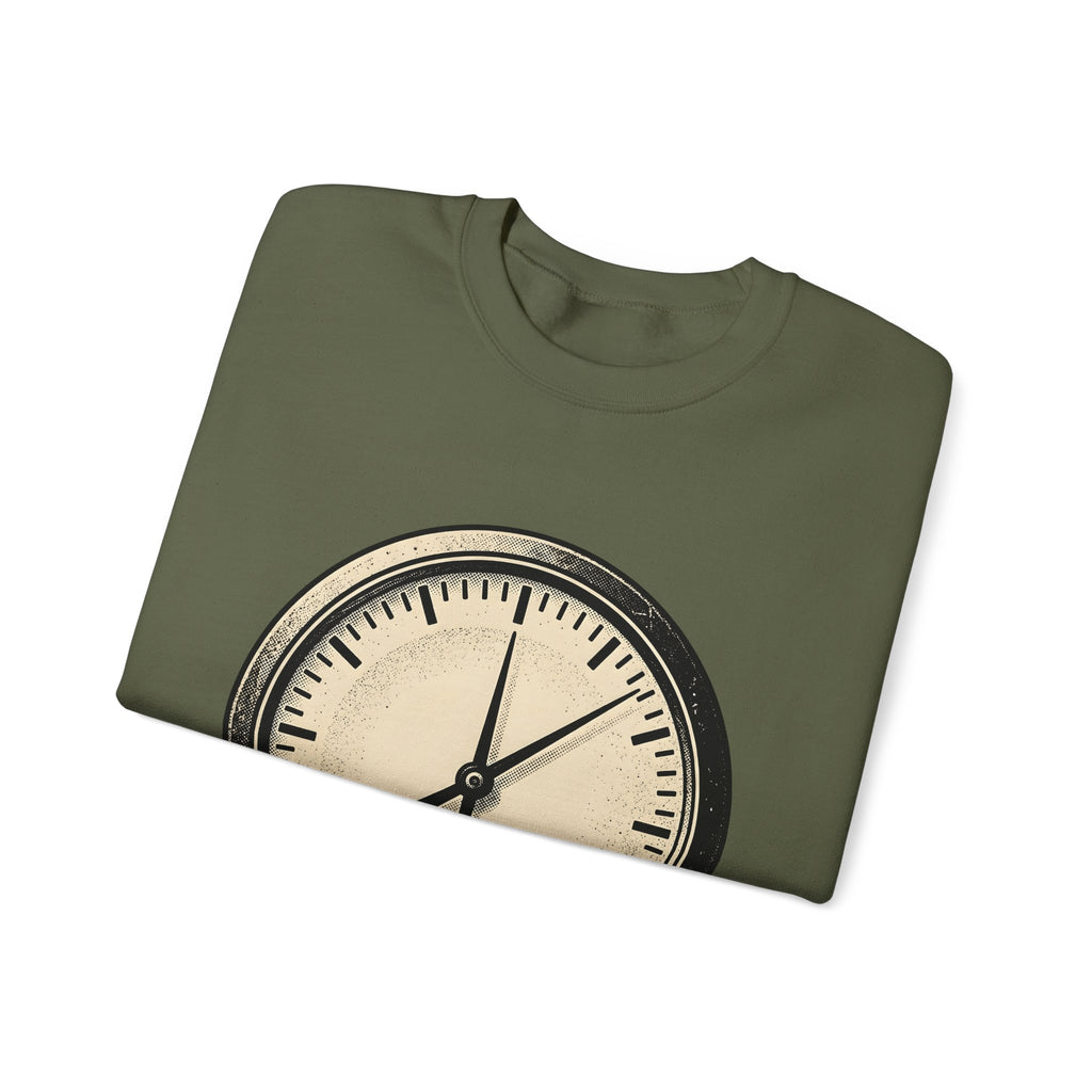 Analog Clock Sweatshirt Sports Encouragement Gift Women Aged Sweatshirt Timepiece Sweatshirt Athlete Fan Vintage Sweatshirt Motivational Graphic Clean Clock