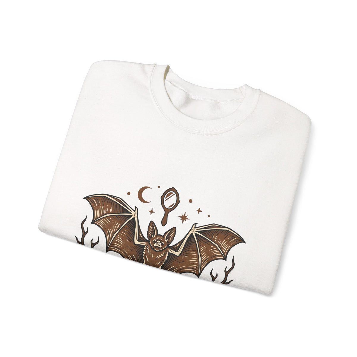 Bat Drawing Sweatshirt Boho Chic Magic Gift Women Creepy Sweatshirt Bat Sweatshirt Bohemian Fan Spooky Sweatshirt Mystical Graphic Sketch Taper Candle Sweatshirt