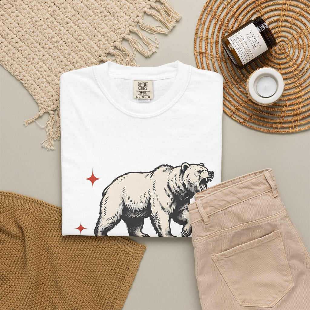 Grizzly Bear T-Shirt Bear Animal Gift Women Vintage T-Shirt Ursa T-Shirt Bear Fan Grizzly Graphic Retro Star T-Shirt