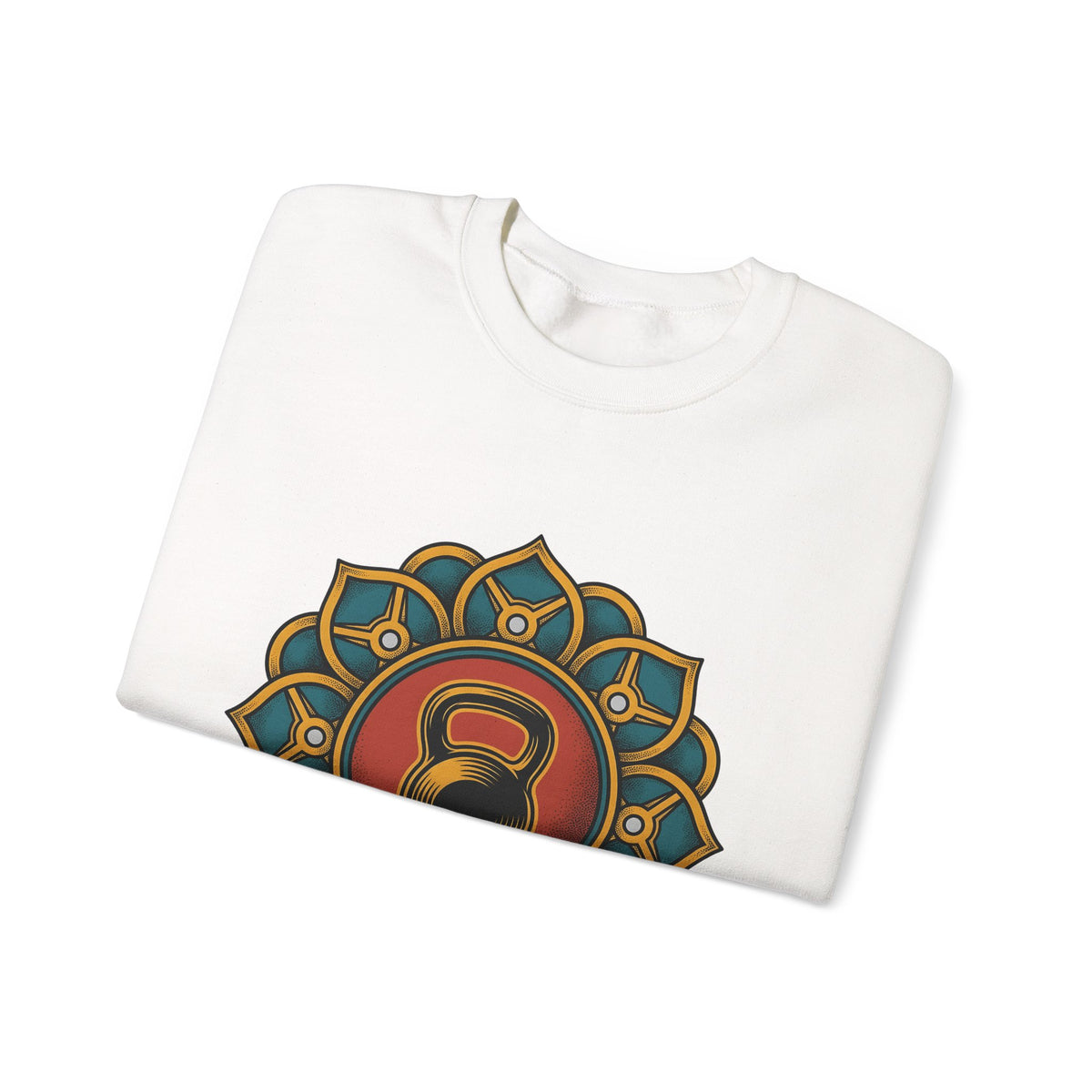 Kettlebell Mandala Sweatshirt Sports Fitness Gift Women Boho Sweatshirt Kettlebell Sweatshirt Athlete Enthusiast Hippie Sweatshirt Workout Graphic Vintage
