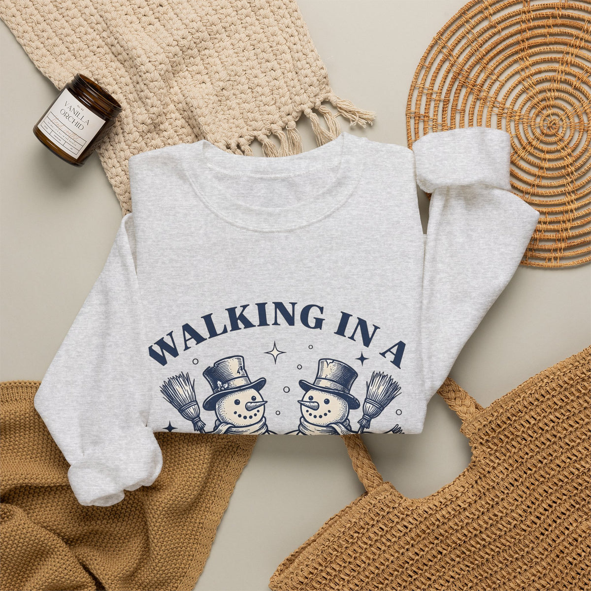 Snowman Twosome Sweatshirt Christmas Cold Gift Women Handmade Sweatshirt Frosty Sweatshirt Xmas Fan Handmade Sweatshirt Frosty Graphic Cartoon Glimmers Sweatshirt