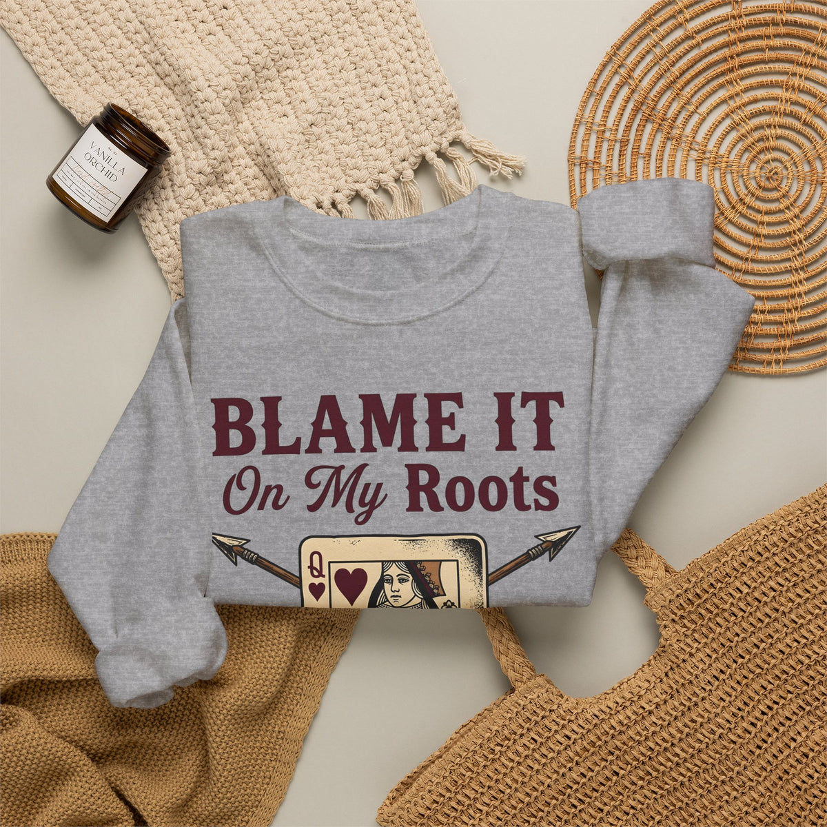 Playing Queen Sweatshirt Cowgirl Western Gift Women Hand Drawn Sweatshirt Queen Sweatshirt Rodeo Fan Illustrated Sweatshirt Country Graphic Folk Liquor Glass
