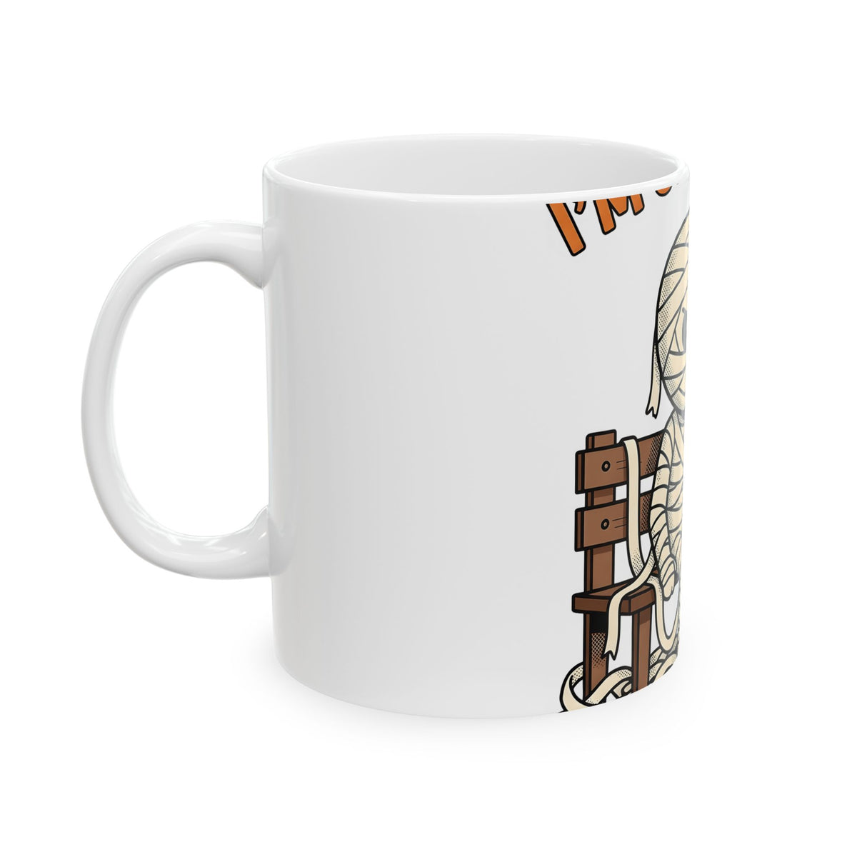 Mummy Halloween Joke Gift Comic Wrap Horror Fan Cartoon Pun Retro Teacup Mug
