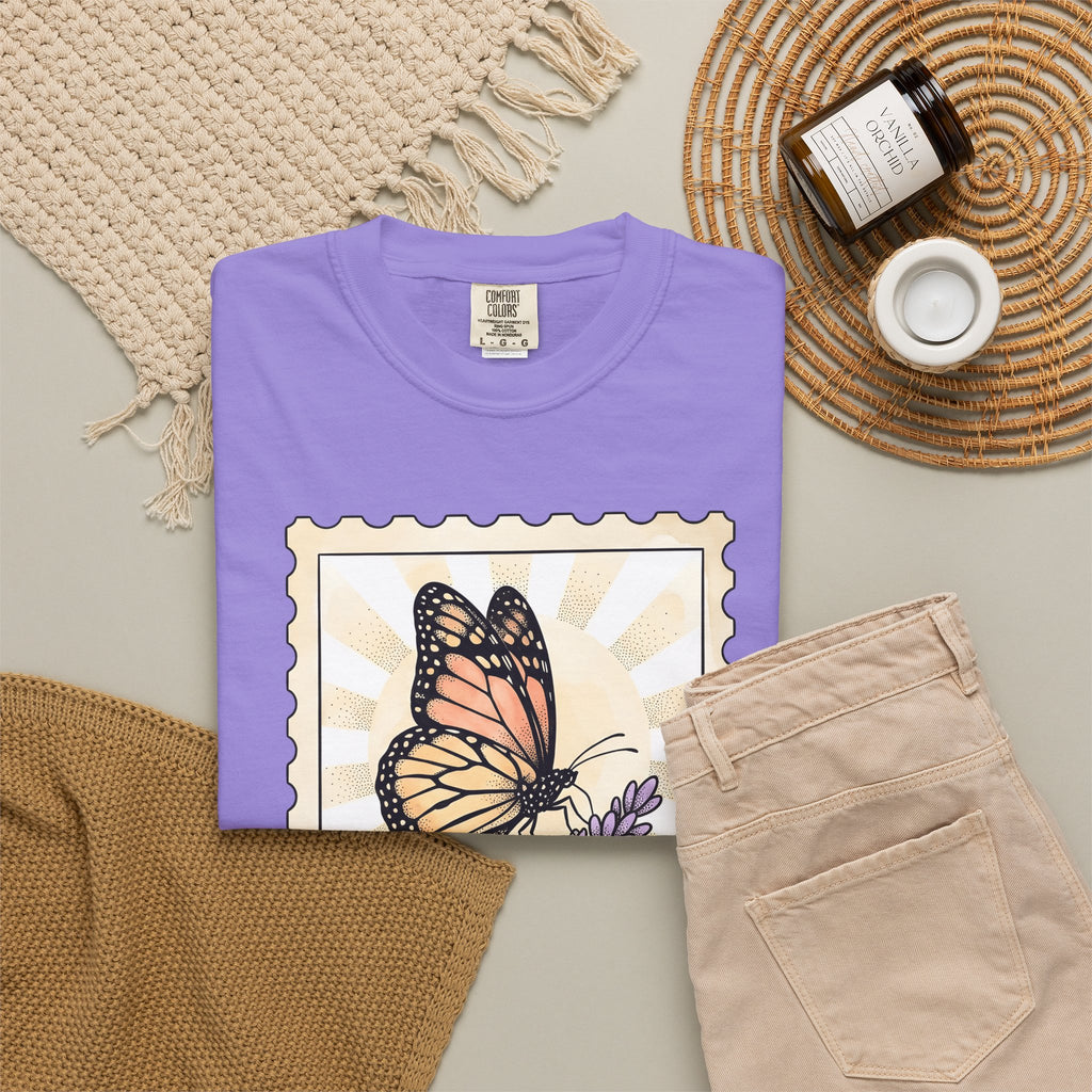 Moth Flower Butterfly Plant Gift Hippie Flower Butterfly Enthusiast Bohemian Floral Classic T-Shirt