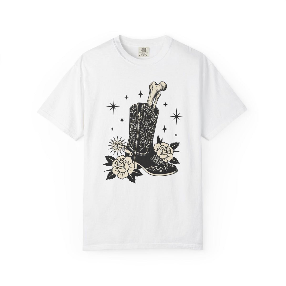 Leather Boot T-Shirt Cowgirl Ranch Gift Women Neo Tattoo T-Shirt Boot T-Sh