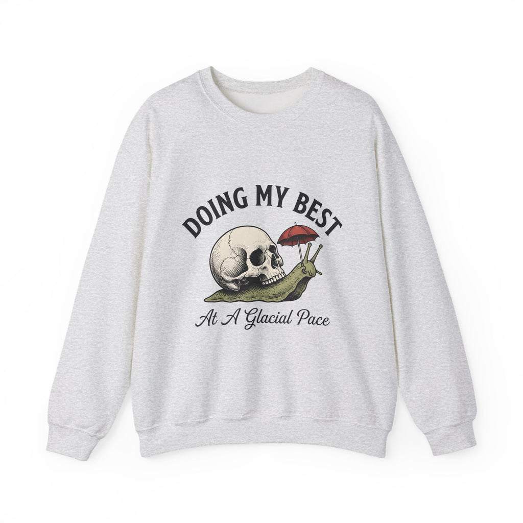 Snail Skeleton Funny Gothic Gift Retro Snail Humor Fan Vintage Dark Sketch Parasol Sweatshirt